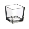 Vaso a cubo in vetro, 14x14 cm, altezza 14 cm