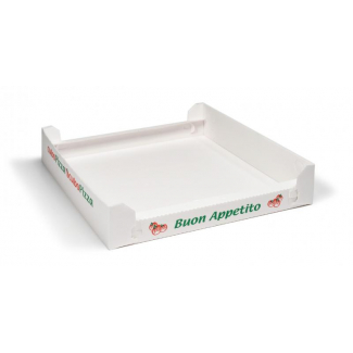 Scatola pizza fantasia generica "Like" formato 32.5x32.5, altezza 3cm, cartone da 100 pezzi