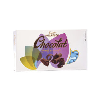Confetti "Maxtris" al cioccolato sfumato azzurro, confezione da 1 kg