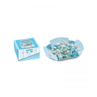 Confetti azzurri "Maxtris" dolce arrivo incartati singolarmente, confezione da 500 gr