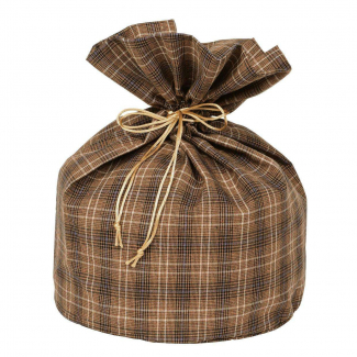 Sacco in tessuto scozzese porta panettone "Taylor", diametro 23 cm, altezza 35 cm, confezione da 6 pezzi