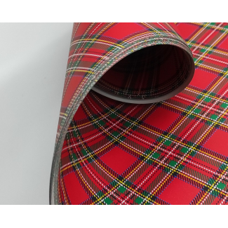 Carta regalo tartan rosso, formato 70x100 cm, confezione da 25 fogli