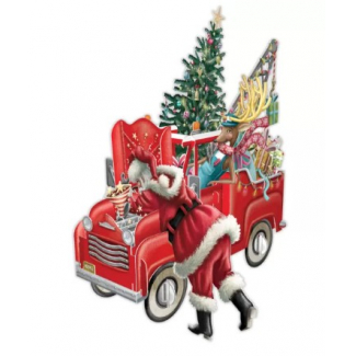 Biglietto POP-UP tridimensionale "Pickup di Babbo Natale"