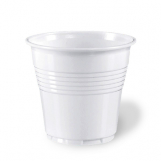 Bicchiere da caffè bianco in plastica 80cc, confezione da 100 pezzi