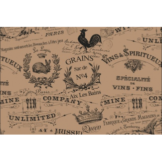 Carta antigrasso avana con stampa "Vintage", confezione da 500 pezzi, vari formati