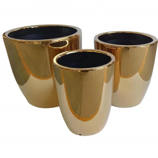 Vaso in ceramica oro liscio, varie misure