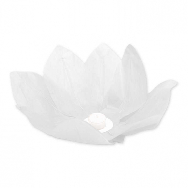 Fiore galleggiante in carta bianco, diametro 28 cm