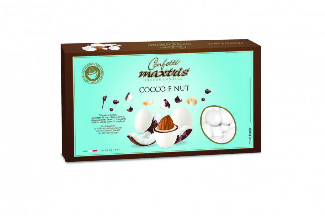Confetti bianchi "Maxtris" cocco e nut, confezione da 1 kg