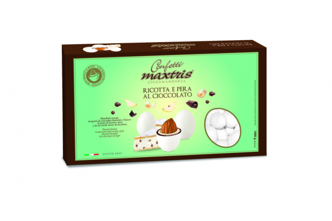 Confetti bianchi "Maxtris" ricotta pera e cioccolato, confezione da 1 kg