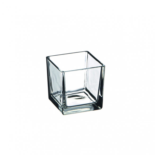 Vaso a cubo in vetro, 6x6 cm, altezza 6 cm