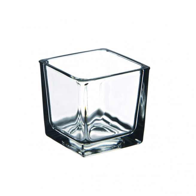 Vaso a cubo in vetro, 8x8 cm, altezza 8 cm