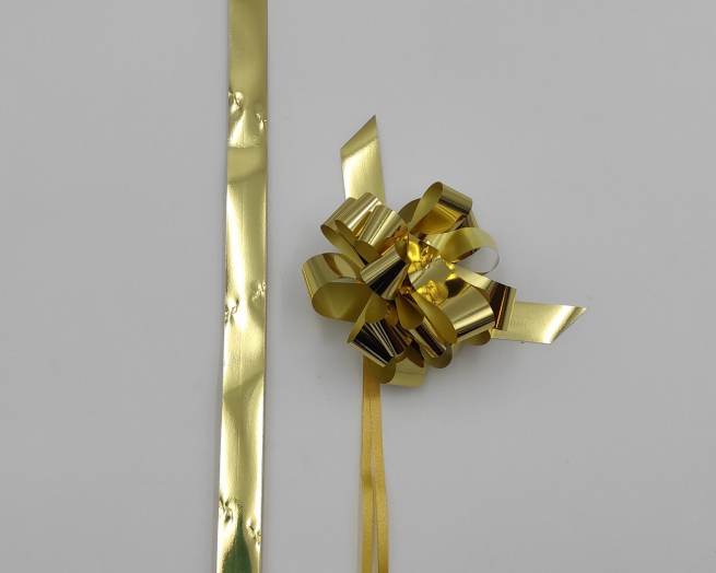 Coccarda laccio metallizzato, colore oro, altezza 19 mm, confezione da 30 pezzi