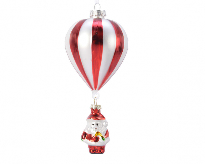 Addobbo Babbo Natale con palloncino, altezza 15 cm