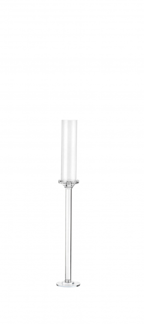 Candelabro in vetro con parafiamma altezza 80 cm e diametro 12 cm