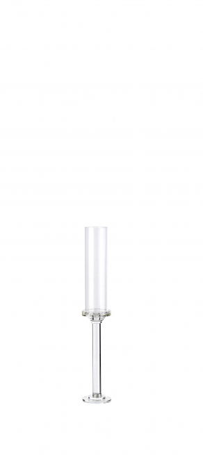 Candelabro in vetro con parafiamma altezza 60 cm e diametro 10 cm