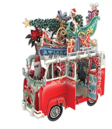 Biglietto POP-UP tridimensionale "Natale in Camper"