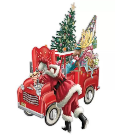 Biglietto POP-UP tridimensionale "Pickup di Babbo Natale"