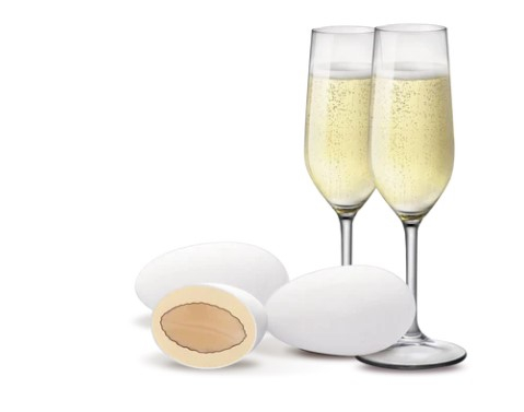 Confetti bianchi "Maxtris" bubble champagne, confezione da 1 kg