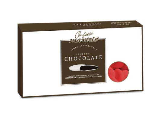 Confetti rossi "Maxtris" al cioccolato, confezione da 1 kg