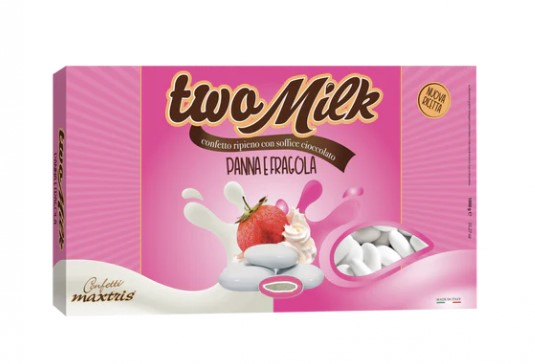 Confetti bianchi "Two Milk" panna e fragola, confezione da 1 kg