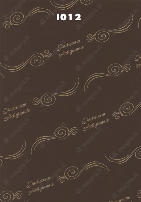 Carta pelle aglio marrone stampa "Pasticceria Artigianale", formato 75x100 cm, cartone da 5 kg