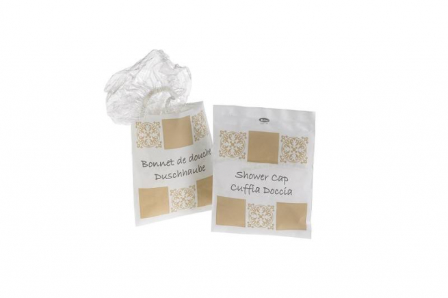 Cuffia doccia flow pack linea cortesia "Natura" confezione da 100 pezzi