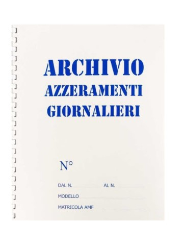 Archivio azzeramenti giornalieri con spirale, formato 22.5x30 cm