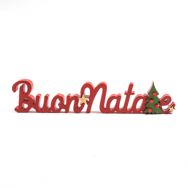 Scritta "Buon Natale" in legno, varie misure