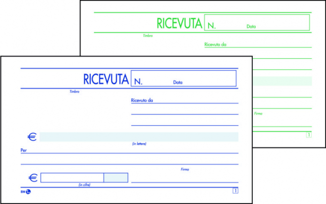 Blocco Da 50 Ricevute Generiche 2 Copie Autoricalcanti, Formato 16.5x9 ...